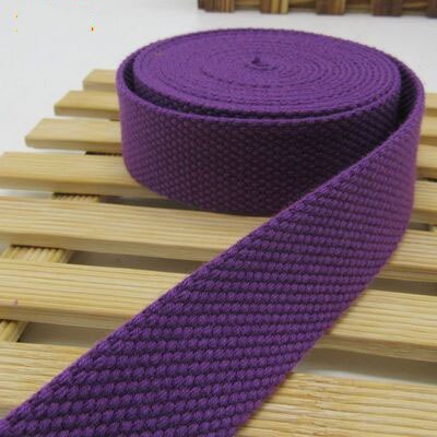 5Meters 32mm Canvas Ribbon Belt Bag Cotton Webbing Canvas Webbing Knapsack Strapping Sewing Bag Belt Accessories: Deep purple