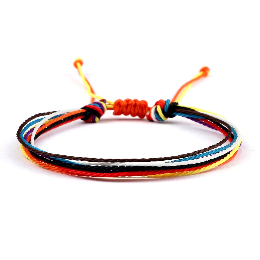 Pulsera trenzada con línea de cera de colores para hombre y mujer, brazalete ajustable, de joyería para amigos, Pulsera de pareja, 13 estilos: style 4