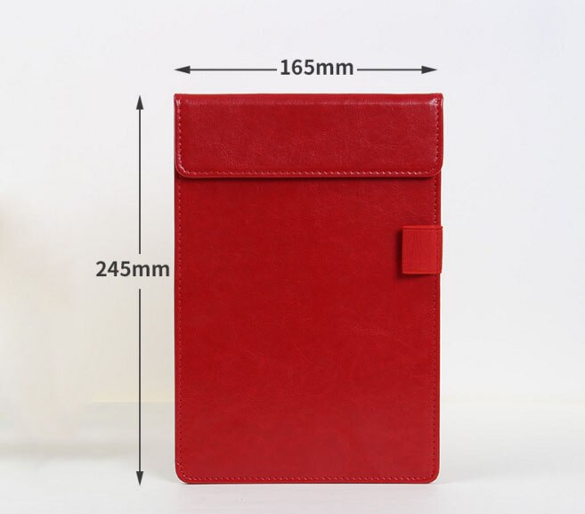 A4 A5 porte document de en cuir fichier dossier papier stockage bureau d'affaires fournitures de classement scolaire avec Insertion de stylo: S Red