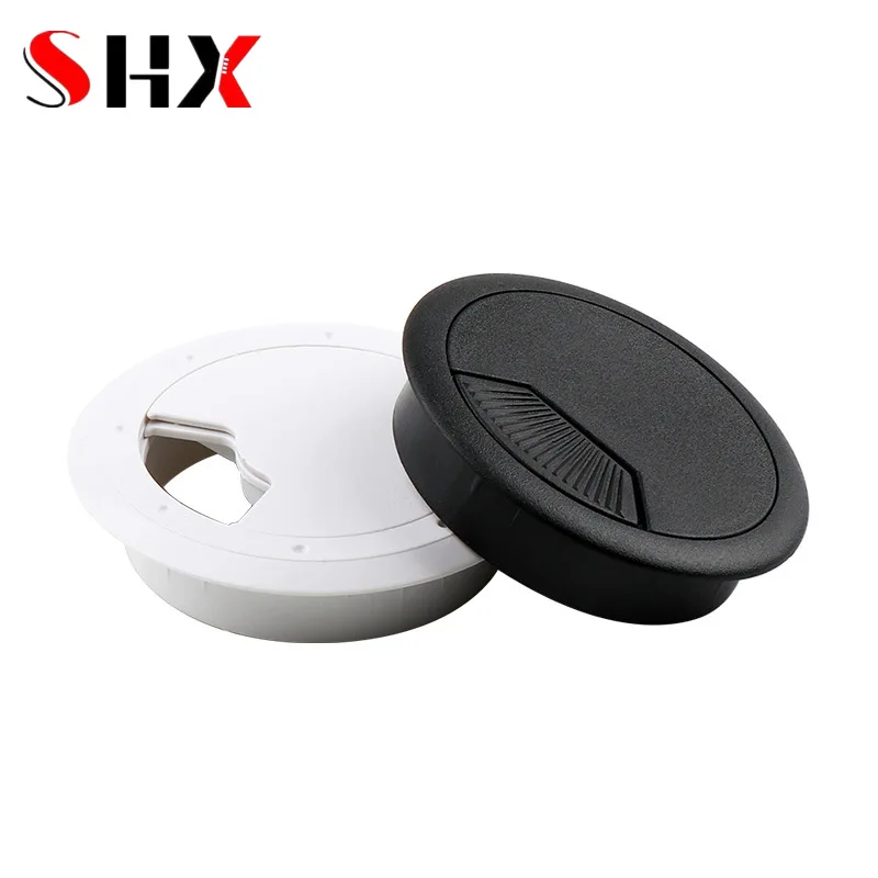 10pcs 35mm 50mm 53mm 60mm 80mm Desk Table Plastic Cable Hole Cover PC Computer Desk Round Wire Tidy Grommet Cable Organizer