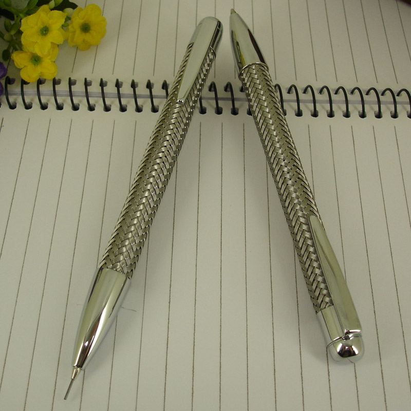 Gipfel Metall Geflecht 0,7mm Mechanische Bleistift mit Chrom trimmen Metall Schwere Stift 38g drücken Klicken Automatische blei Bleistifte