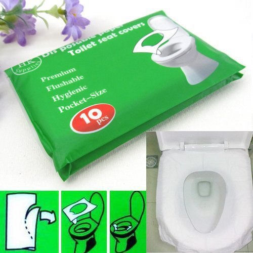 1 Pack = 10 Stuks Wegwerp Papieren Toilet Seat Covers Camping Festival Reizen Loo wc mat 100% Waterdichte wc