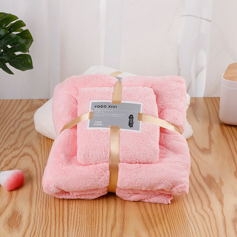 Microfiber Towel Set Spa Sauna Beach Towels Bathroom Amenities Super Absorbent Large Bath Towel Set for Home Bathroom Set: Pink