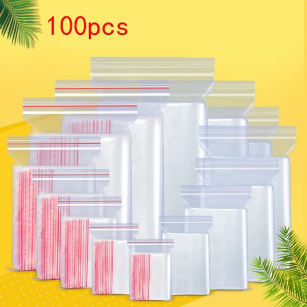 Selvforseglende pose liten plastpose tykkere forseglingspose gjennomsiktig matoppbevaringspose for stor emballasje