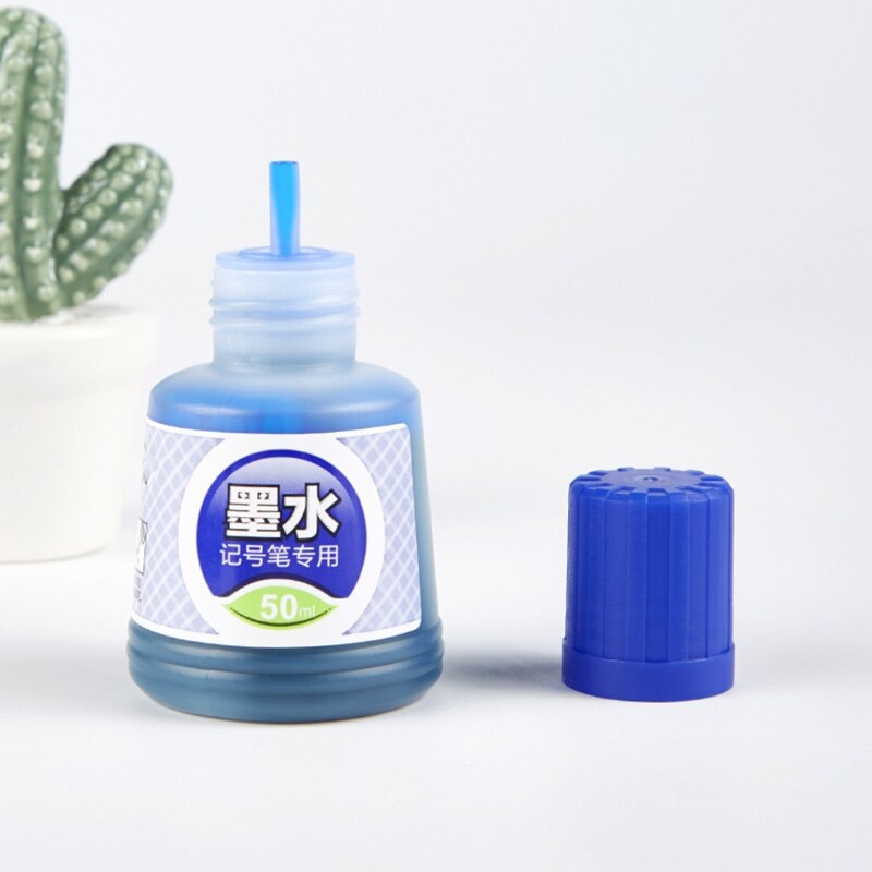 Botella de tinta para pizarra blanca, bolígrafo de pizarra negra, roja y azul, marcador Tinte, 50ML, No tóxico, MOB, 1 botella