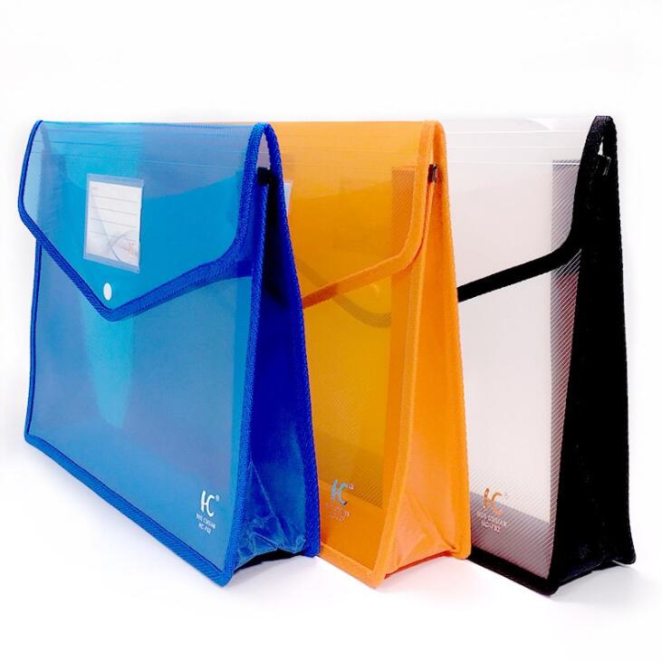 Transparent Big Capacity A4 File Folder Business Briefcase Document Paper Storage Bag Desktop Organizer Stationery