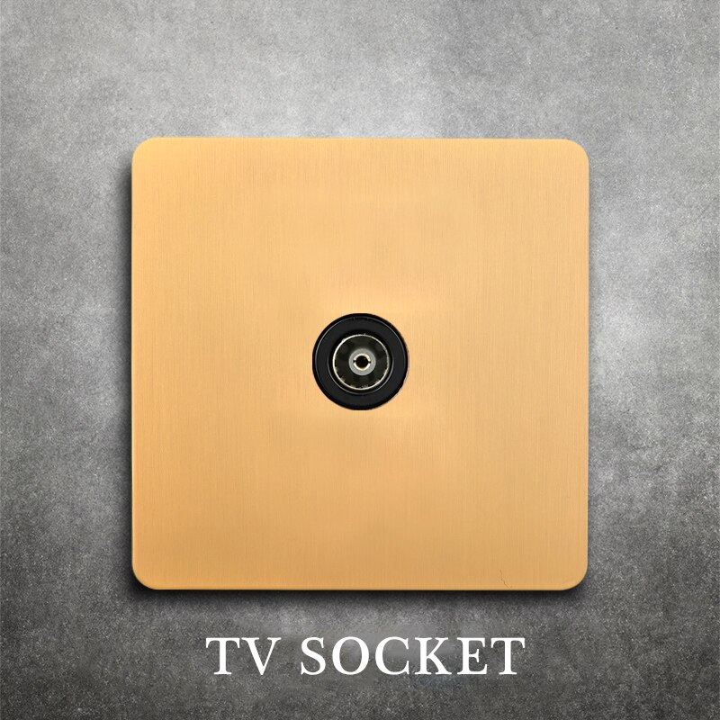 Messing vægkontakt, vintage vippekontakt 220v 1/2/3/4 gangs .2 vejs 10a vintage retro lysafbrydere kontakt til stuen messing håndtag: Tv stik