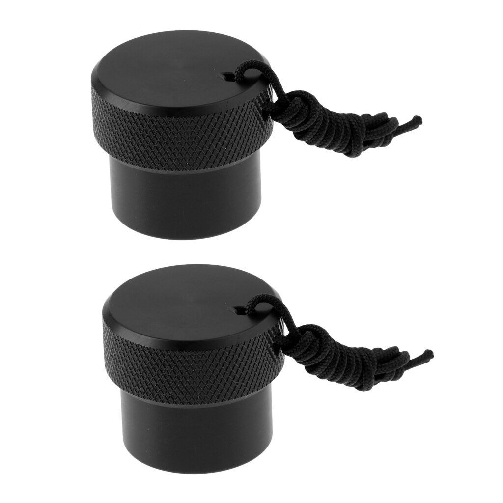 2 stuks universele duik-din-tankklep met schroefdraad en stofdop, beschermkap bevestigd met draaibare koord