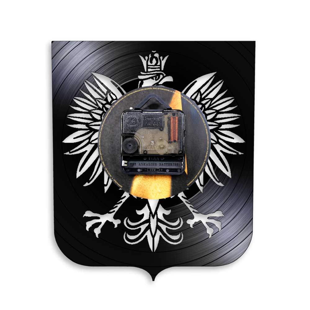 Polen Wapenschild Polish Falcon 3D Deco Led Wall Licht Polish Jas Van Arm Polska Wandklok Gemaakt Van real Vinyl Record Horloge