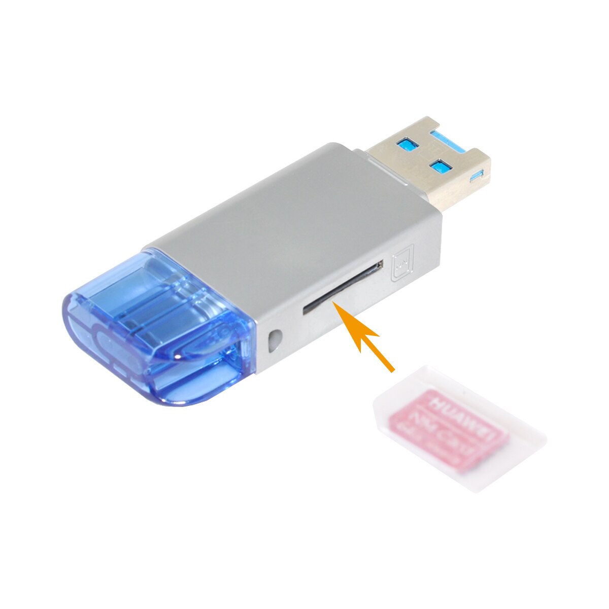Usb 2.0/USB-C Type C Naar Nm Nano Geheugenkaart &amp; Tf Micro Sd Kaartlezer Voor Huawei Mobiele telefoon &amp; Laptop