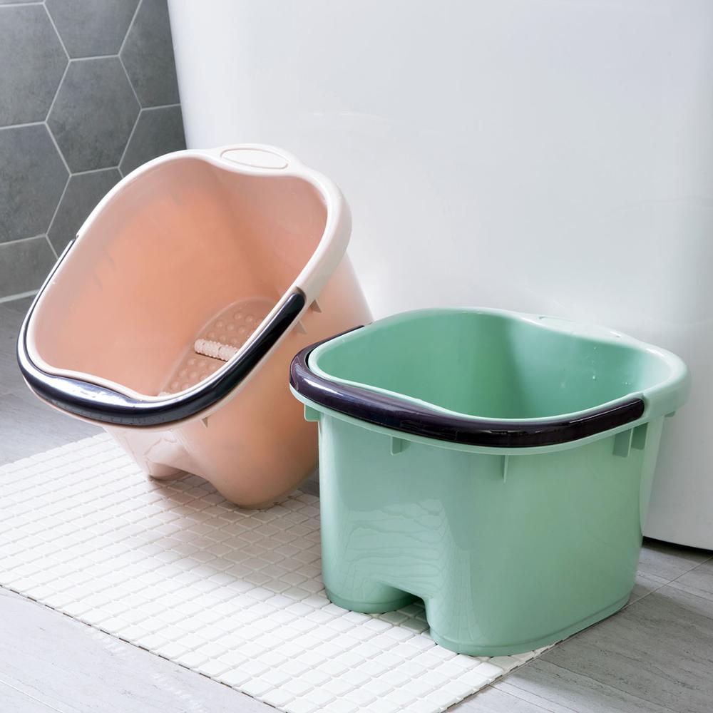 Cubo de plástico para baño de pies, Cubo de plástico para bañera de pies, lavable, portátil, contenedor de agua, cubo grande,