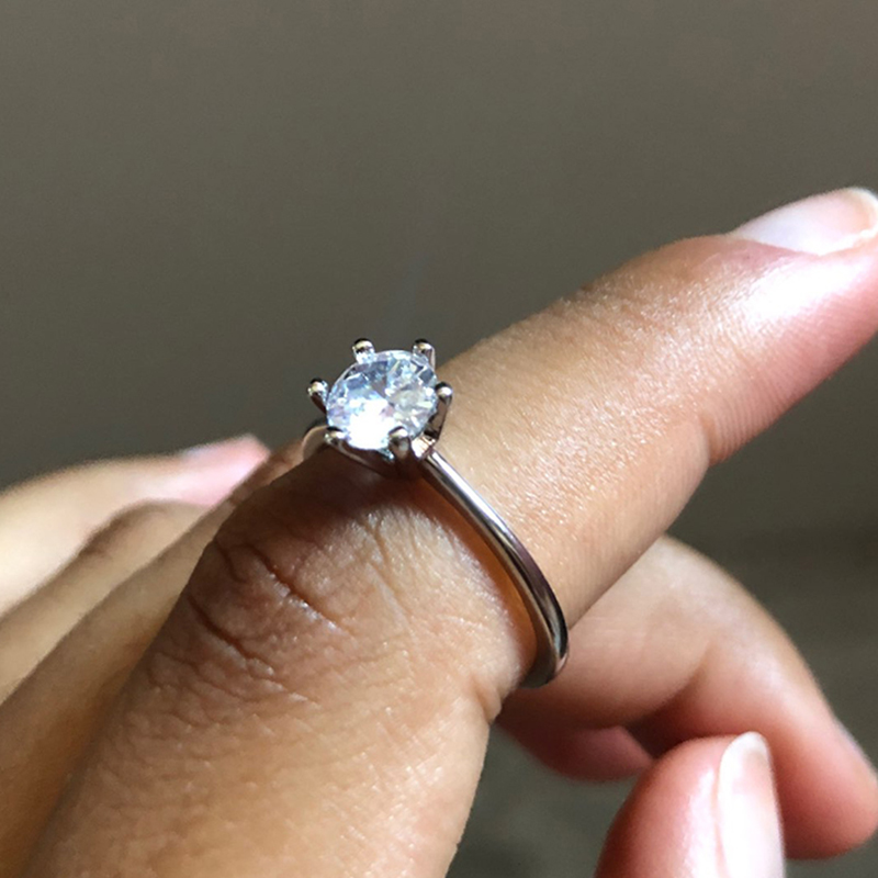 Verstelbare Trouwringen voor Vrouwen Waterdrop Hheart AAA + Zirconia Voorstel Ring met Grote Steen Zilver Kleur Sieraden