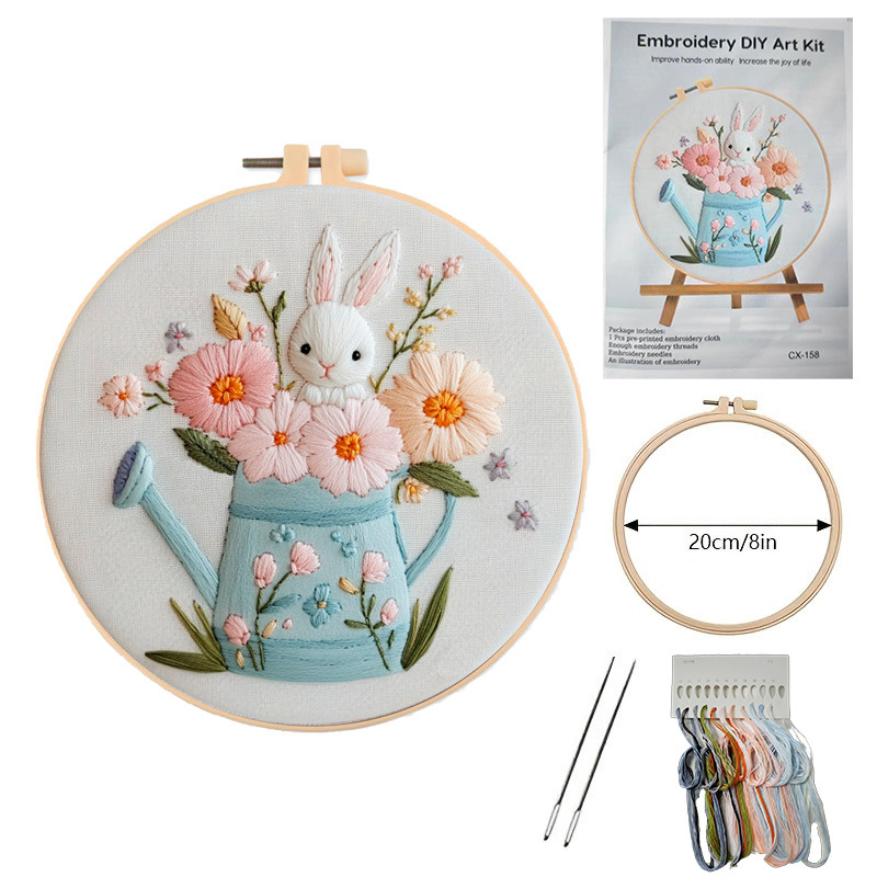 Kit de Broderie pour Adultes - Motif Scénique - Coton - Cadeau Noël Anniversaire: Rouge