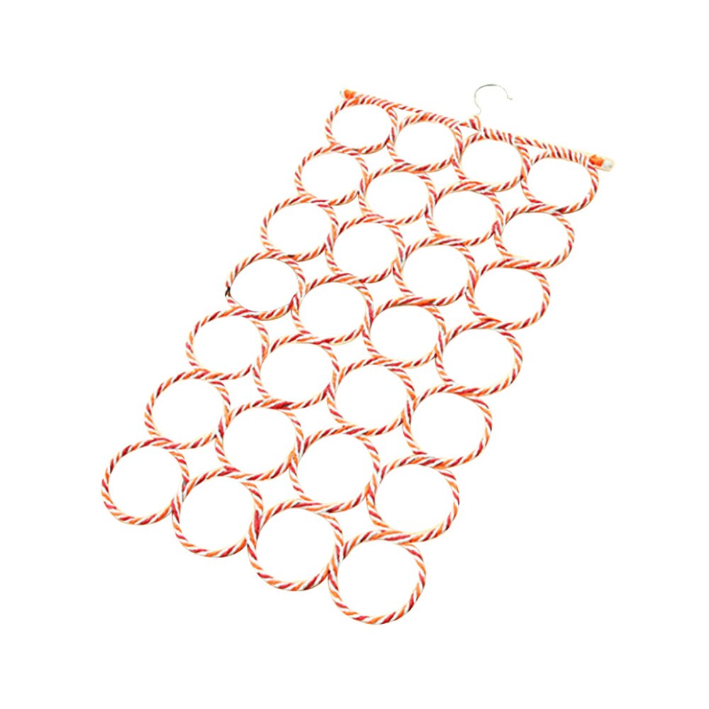 28 Ring Sjaal Sjaals Houder Opvouwbare Tie Riem Haak Organisator Rotan Weave Hanger Kledingkast Houder Display Rack: Default Title