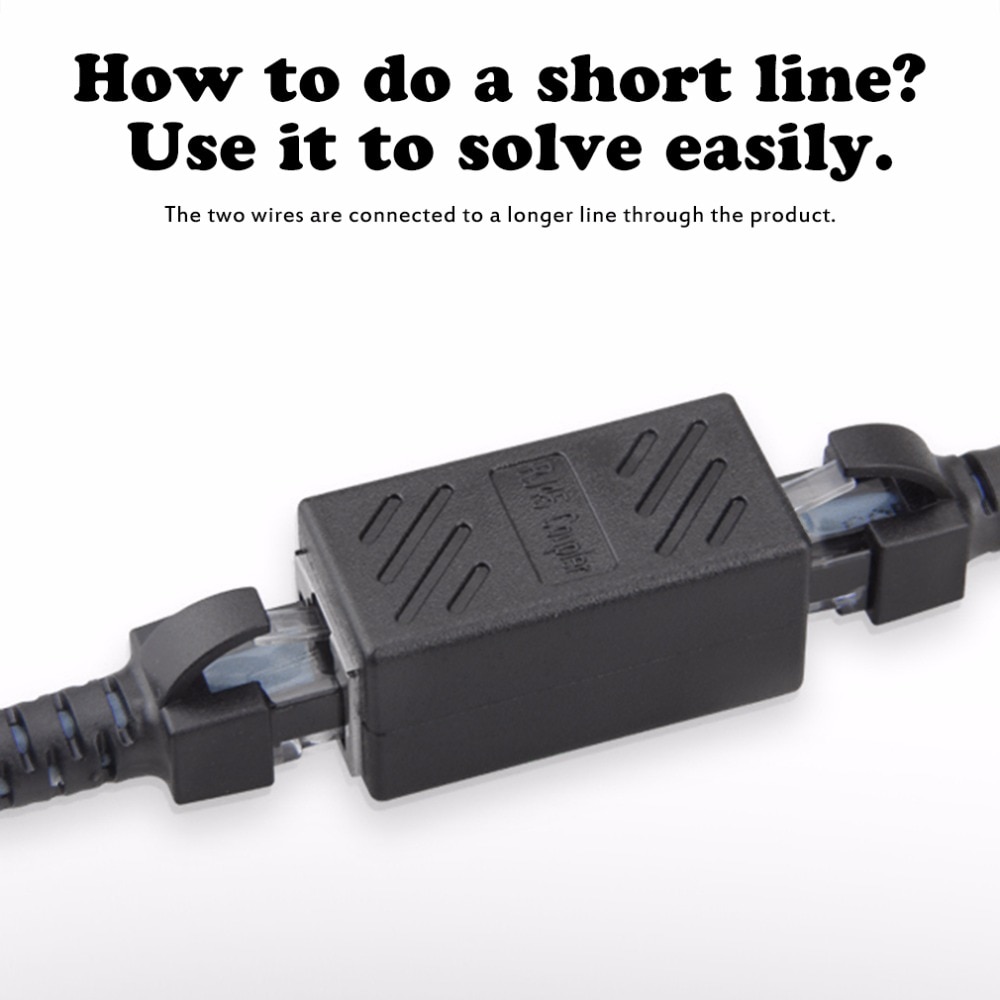 Black Female to Female Network LAN Connector Adapter Coupler Extender RJ45 Ethernet Cable Join Extension Converter Coupler