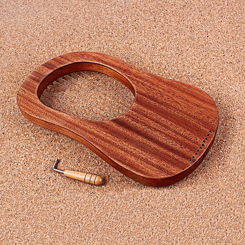 Wooden Harp 10 String Harp Portable Small Lyre with Durable String Instrument