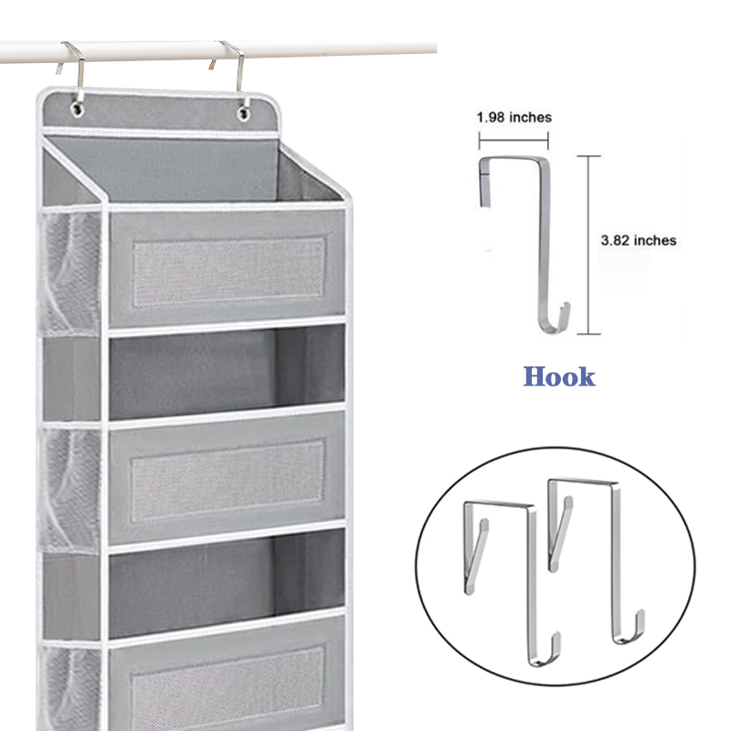 Hanging Bag Door Organiser Over Door Wall Mounted Lingerie Organiser 5 Pockets Home Organiser for Bathroom Bedroom Closet