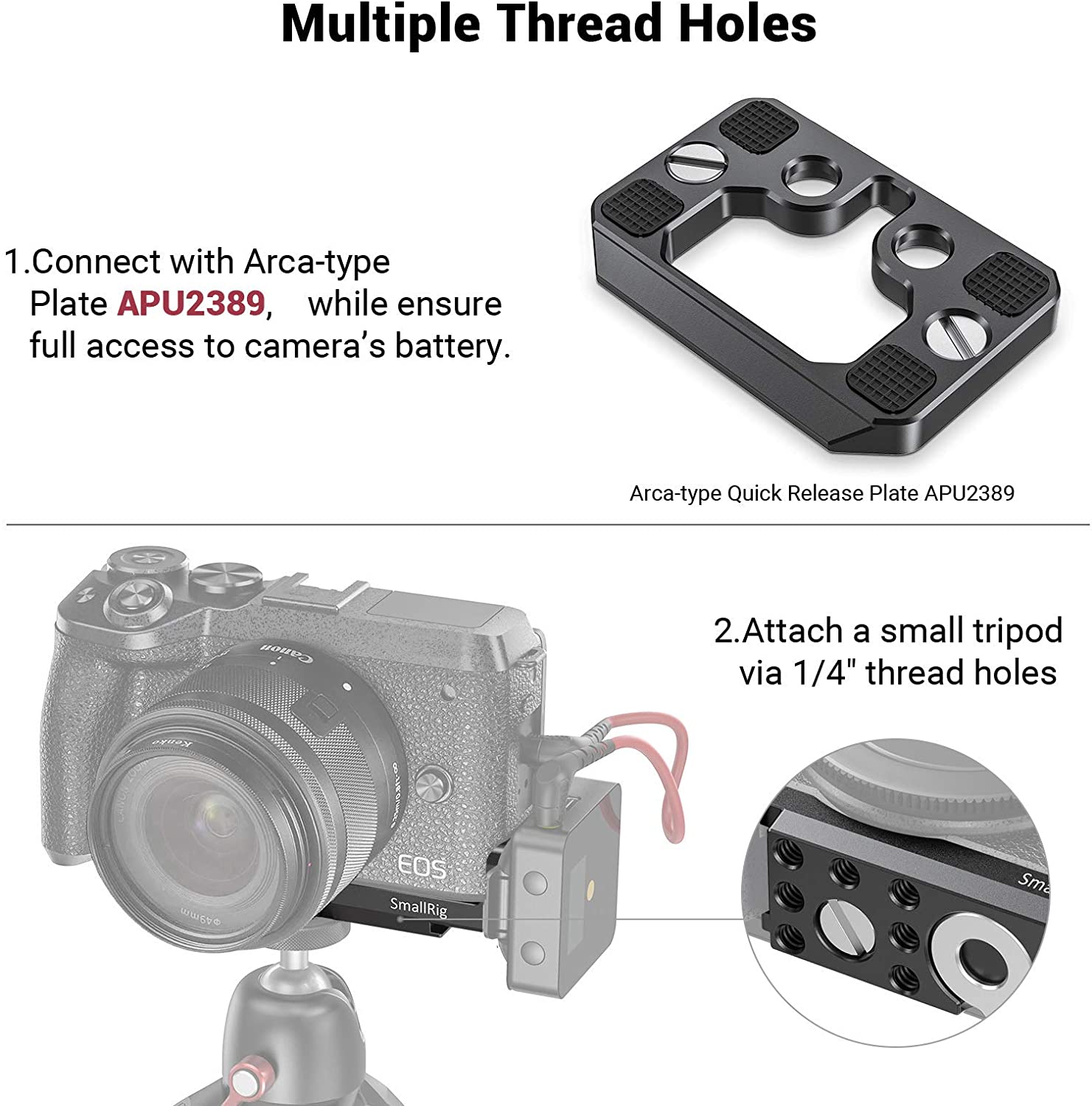 Smallrig Vlogging Koude Schoen Plaat Voor Canon Eos M6 Mark Ii Camera Diy Camera Rig Voor Microfoon Hechten Licht Gewicht 2517