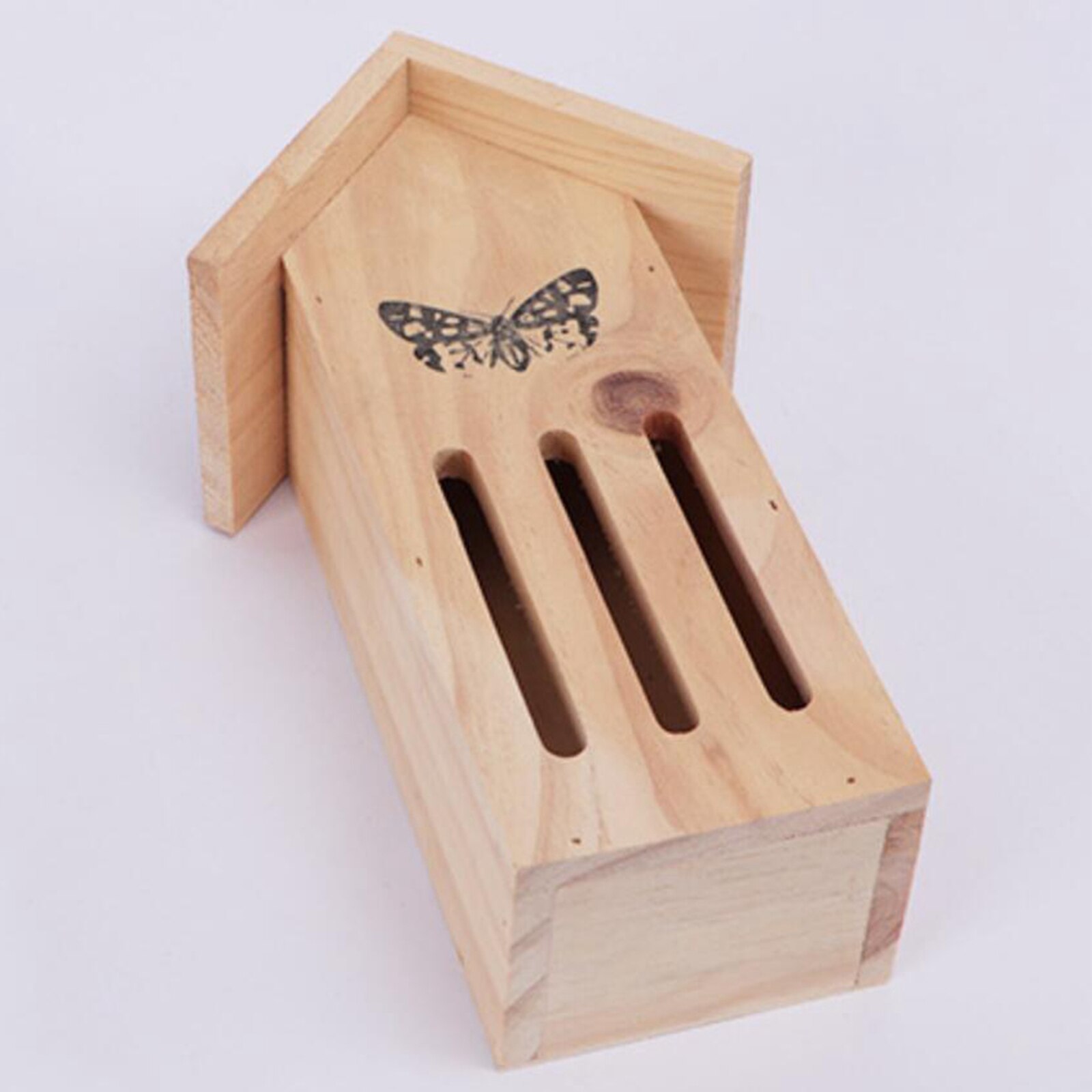 Wooden Butterfly House with Line Drawing for Ladybugs Ladybirds Garden Decor