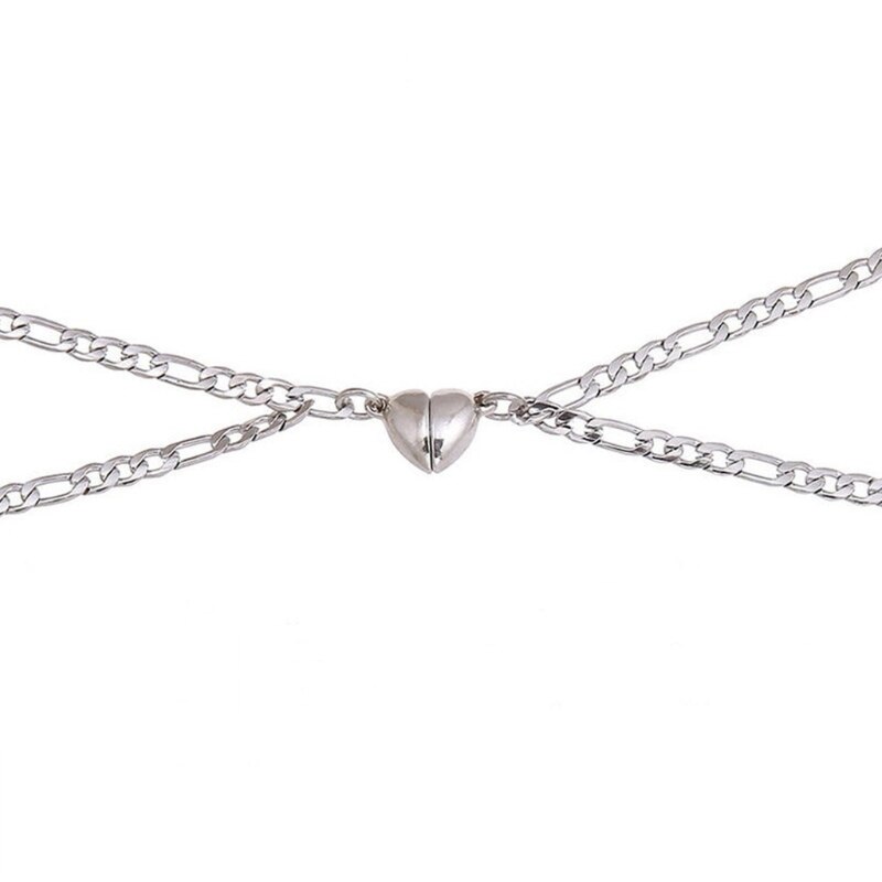 2 magnetische partner-halsketten mit herzanhänger für verliebte, symbol für fernbeziehungen, #39: 2
