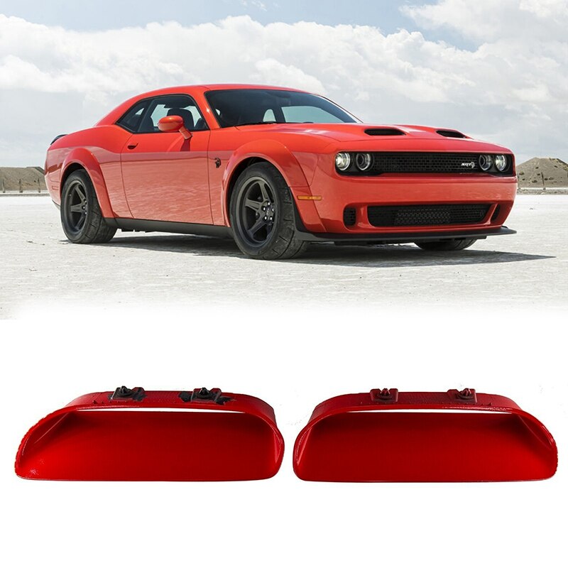 Conjunto de biseles de capó para Dodge Challenger Redeye, hecho a mano, izquierda y derecha, 68378080AD, 68378081AD, Rojo: Default Title
