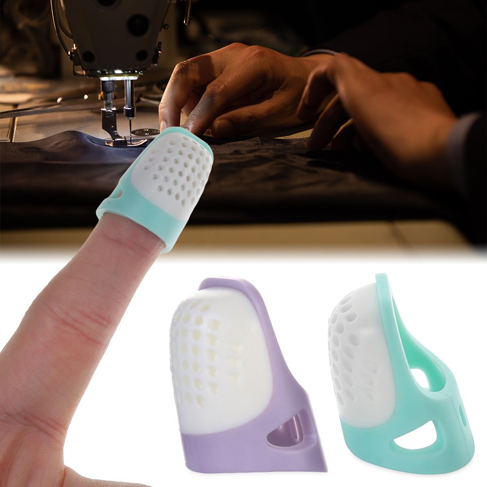 Dedal multifuncional semiabierto para dedos, dedal de silicona transpirable, protector, accesorios de costura para manualidades, 1 ud.