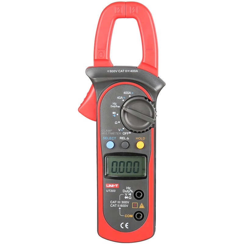 UNI-T UT203/UT204/UT204A AC/DC Digital Clamp Meter; 400A-600A Digital Ammeter, Resistance/Diode/Capacitance/Temperature test: UT203