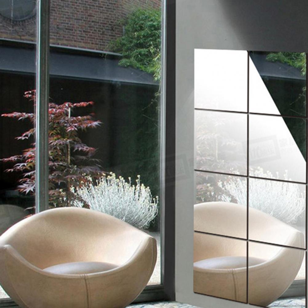 Mirror Wall Sticker Delicate Multi Styles Seamless Removable Mirror Tile Stickers for Bedroom Wall Sticker Wall Decals