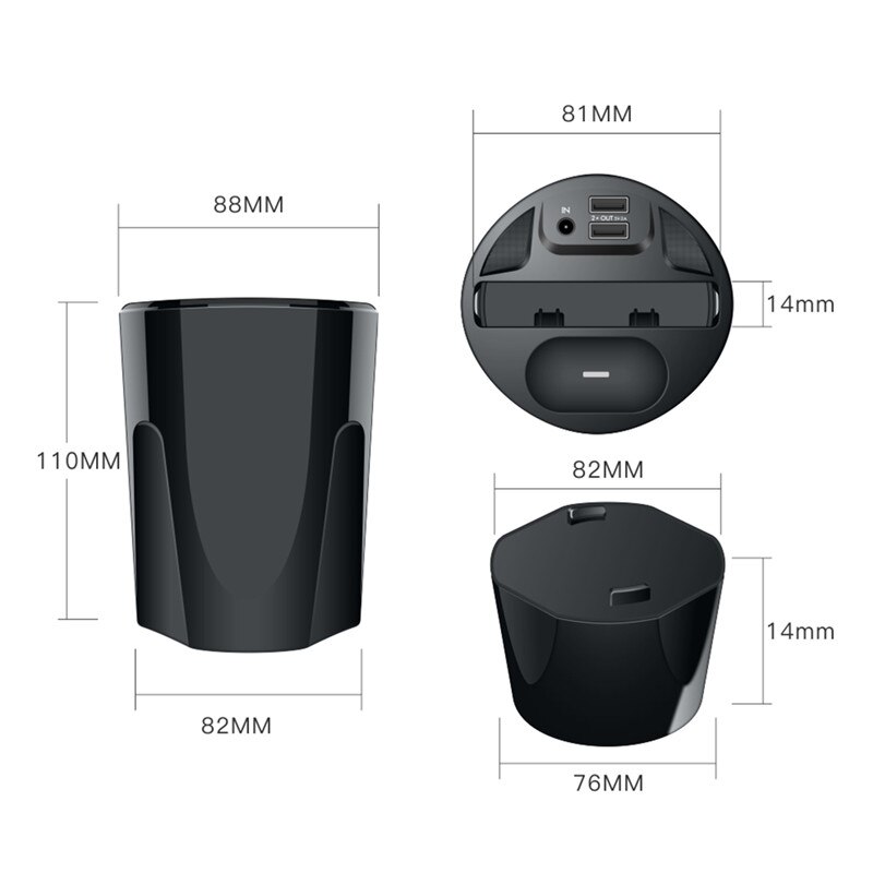 2 In 1 Qi Caricatore Senza Fili 10W Caricabatteria Da Auto Supporto di Tazza Dual USB Caricatore Del Telefono Del Basamento Per Il Iphone 11 /Pro/Pro AirPods Samsung S10 S9