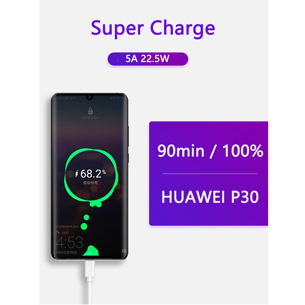 Original huawei schnellladegerät 22.5w supercharge 5a usb-c-kabel für honor 10x lite ,  x10 max , 30 youth, play 4t, 5t pro 20s view 20