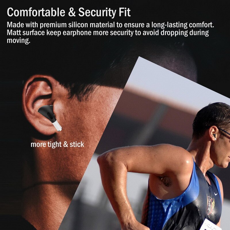 TENNMAK Non Slip Silicone Ear Cover Eartips Compatible with AirPods Pro Eartips Skin Cover Case (fit in the case)