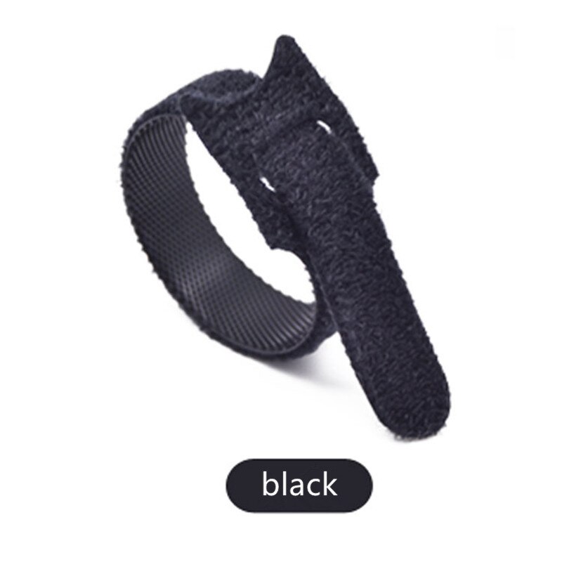 Black Data Cable Organizer Hook Loop Management Scratch band 15*1.2cm Computer Power Cable Tie Self-adhesive Loop Hook Straps