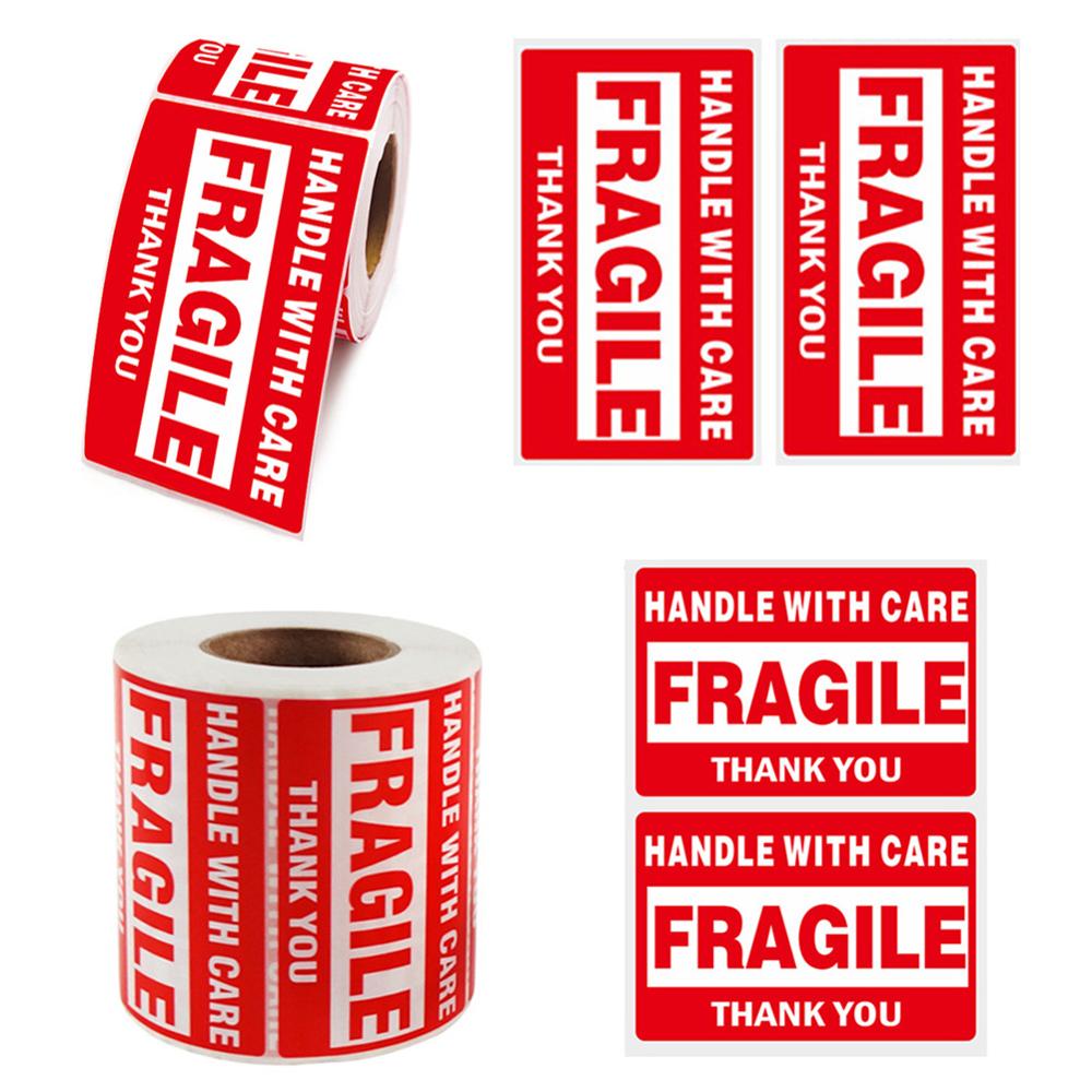 500pcs Fragile Warning Label Sticker Fragile Sticker Up and Handle With Care Keep Dry Express Label 76x51mm /76X127mm