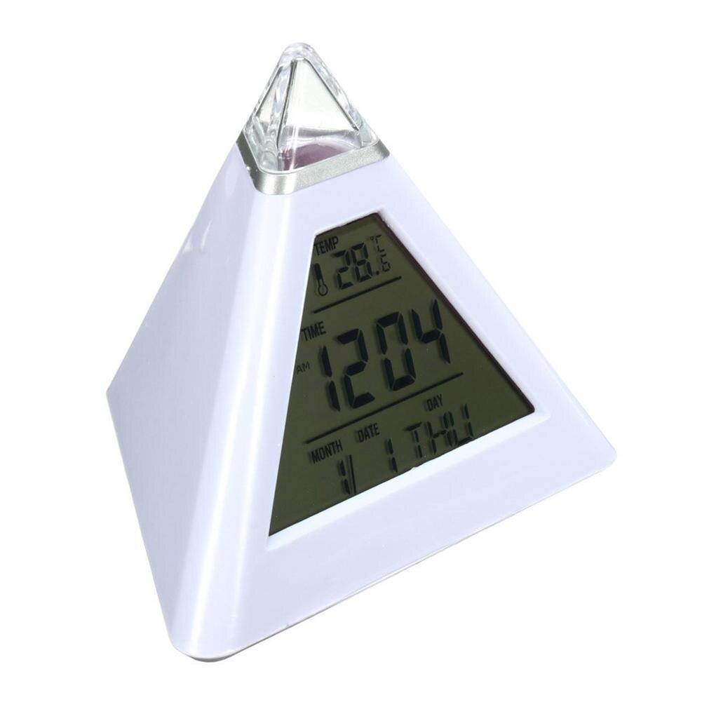 Triangle colorful color changing alarm clock alarm lazy LED clock triangle decompression small clock alarm R8O5
