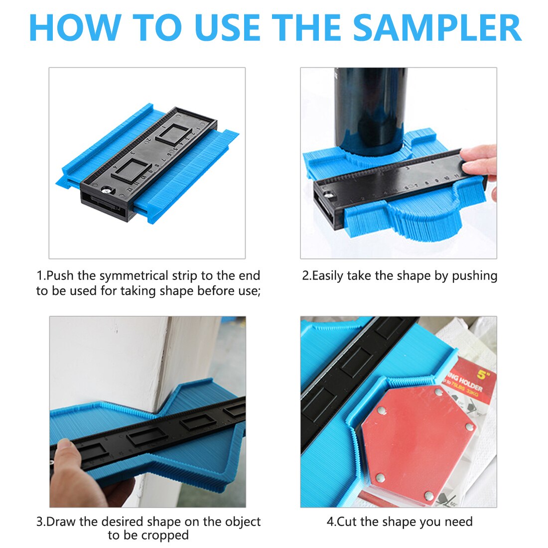 12/25cm Contour Gauge Profile Copy Gauge Ruler Metric Inch Marking Gauge Shape Duplicator Tiling Laminate Tiles Measuring Tool