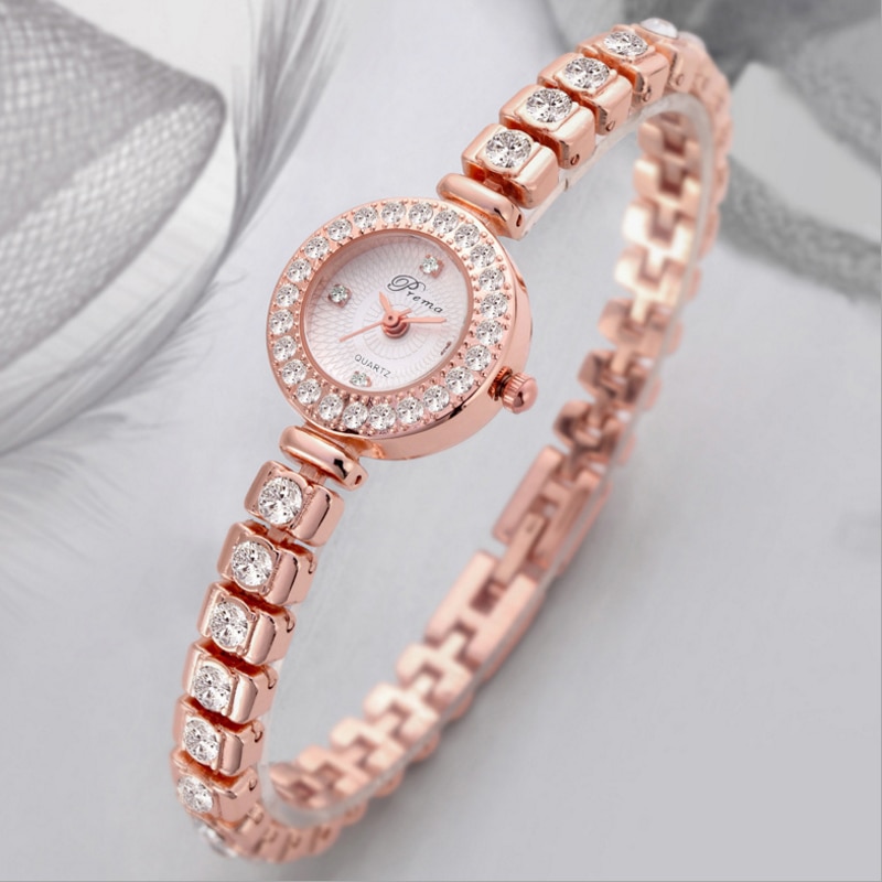 Prema Dames Armband Horloge Vrouwen Luxe Mode Strass Quartz Horloges Kleine Wijzerplaat Roestvrij Stalen Horloge Relogio