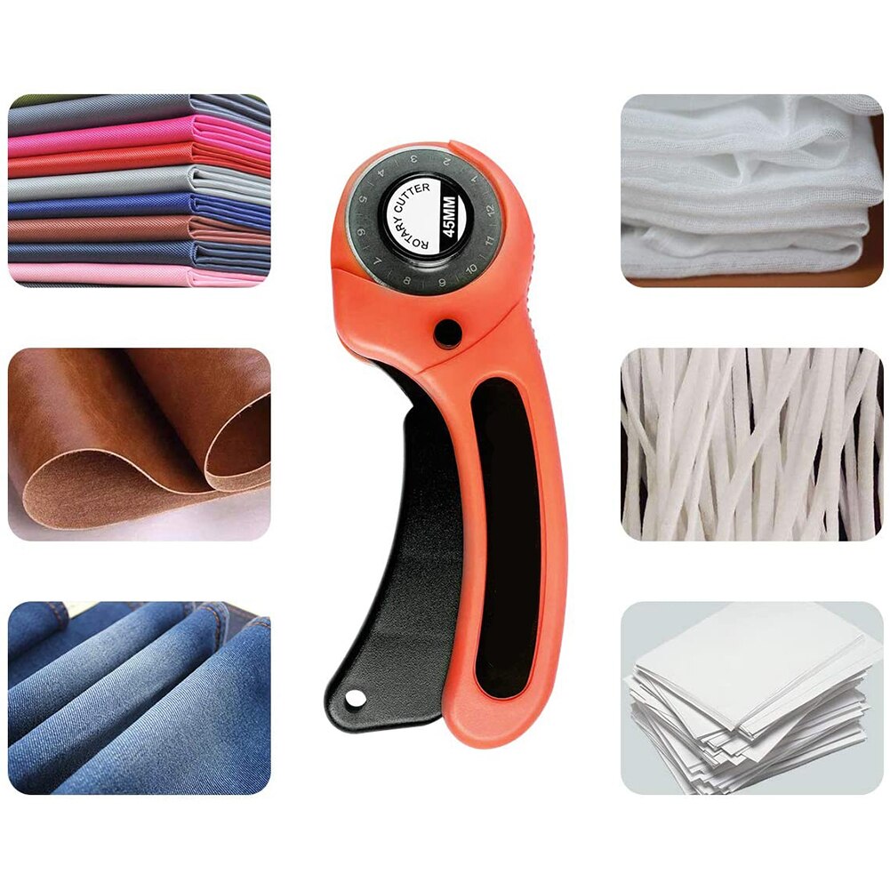 LeatherCraft 45mm Rotary Cutter Leather Cutting Tool Fabric Cutter Circular Blade DIY Patchwork Sewing Quilting Fit Olfa Cut