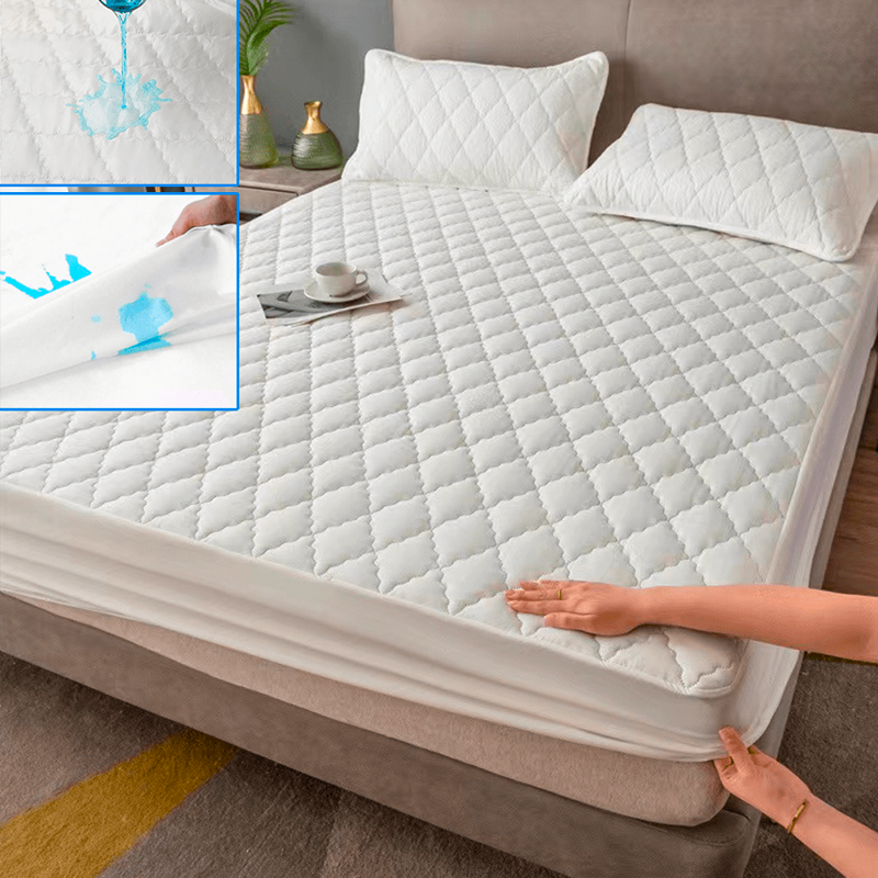 Waterdichte Gooi Matrashoes Bed Hoeslaken Matrasbeschermer Enkel/Dubbel/140/160 Muti Maat Grijs/Wit