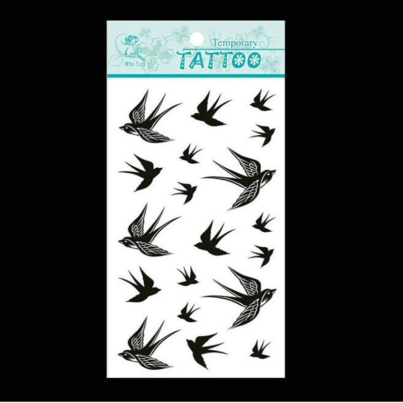 Body Art Schilderkunst 1pcs De Zwaluw Vogel Flash Tattoo Verwijderbare Waterdichte Tijdelijke Tattoo Stickers Tijdelijke