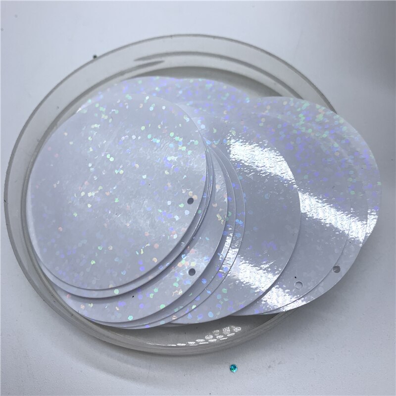 50 stuks 50mm PVC Platte Ronde losse Pailletten met 1 kant gat Pailetten naaien Wedding Craft Accessoires DIY Hanger sequinTrim: 01