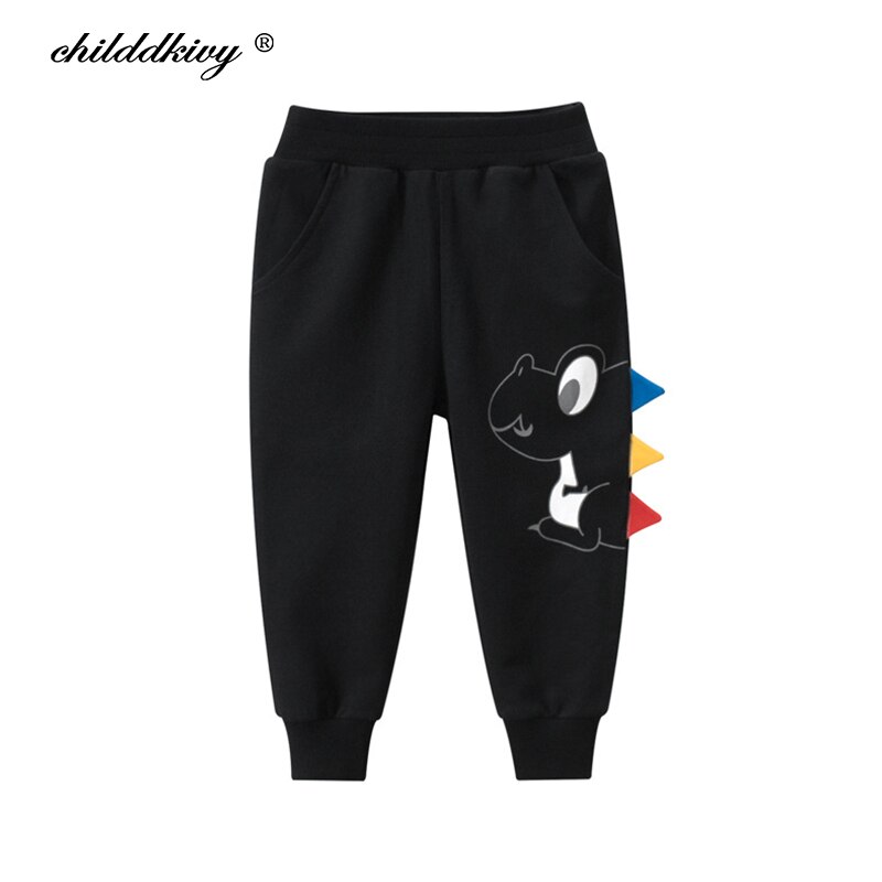 Children's Dinosaur Pants Autumn winter pant for a Boy 100% Cotton Boys casual pants Boys & Girls Sweatpants 2-8 years old: TS5082Dark Blue / 2T