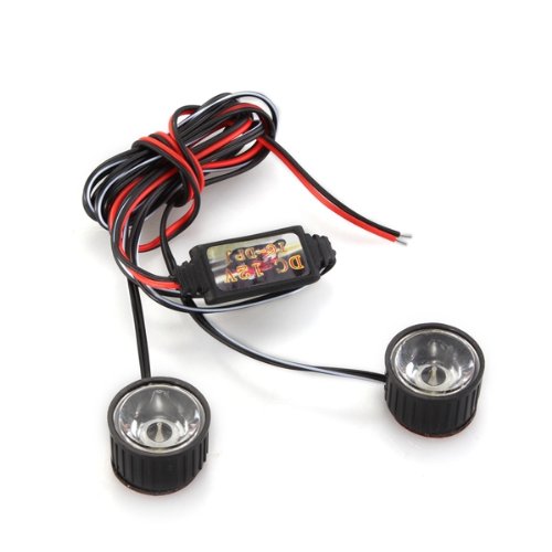 Blanco 2 LED linterna estroboscópica luz de advertencia estroboscópica luz de freno 3W: Default Title
