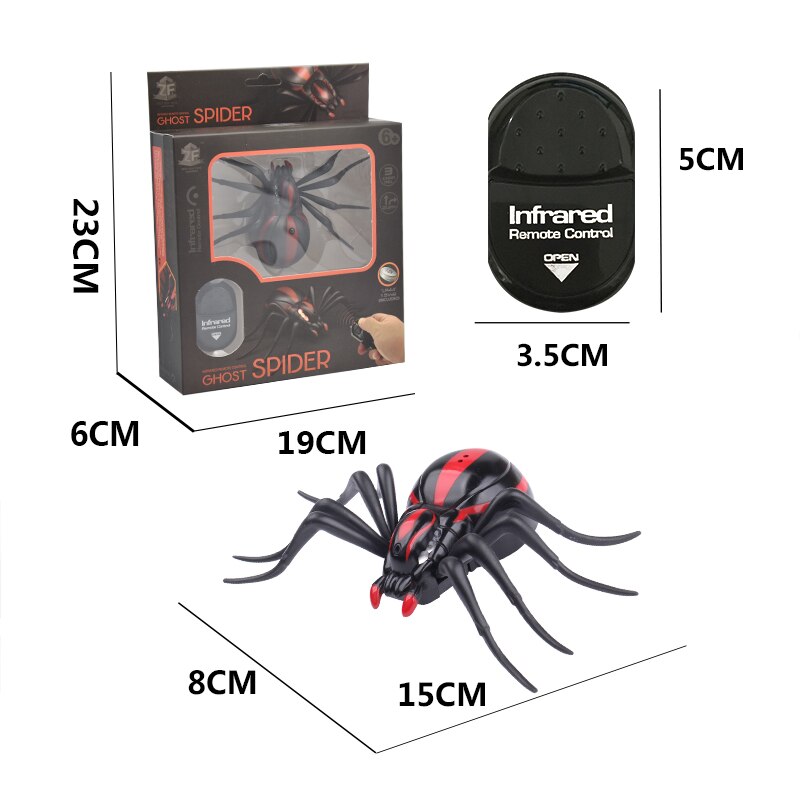 Remote Control Spider Scary Wolf Spider Robot Realistic Novelty Prank Toys Kid Creativity Decoration Jokes for halloween: Default Title