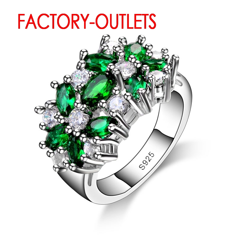 925 Silver Needle Bridal Ring Jewelry Cubic Zirconia Prong Setting Best For Women Girls Engagement Anniversar: 7