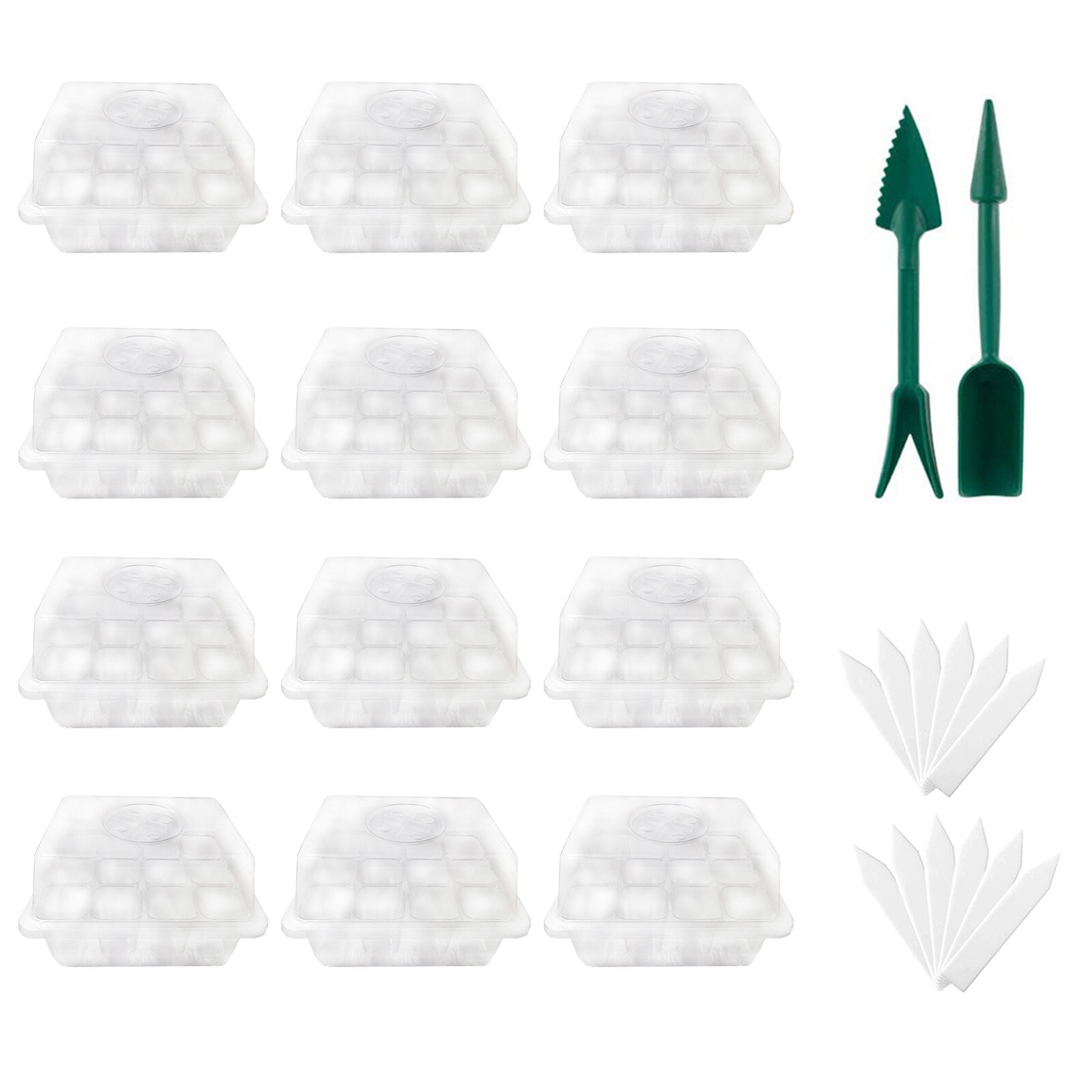 12 stücke Samen Starter Tray 12 Zellen Wachsen Tablett Gartenarbeit Keimung Tablett Anlage Keimung Kit Für Anlage Sämling Gartenarbeit Kit