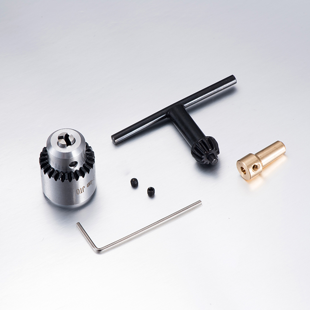 Mini Drill Chuck Micro 0.3-4mm JTO Taper Mounted Drill Chuck and Wrench w/ Chuck Key Lathe Accessories