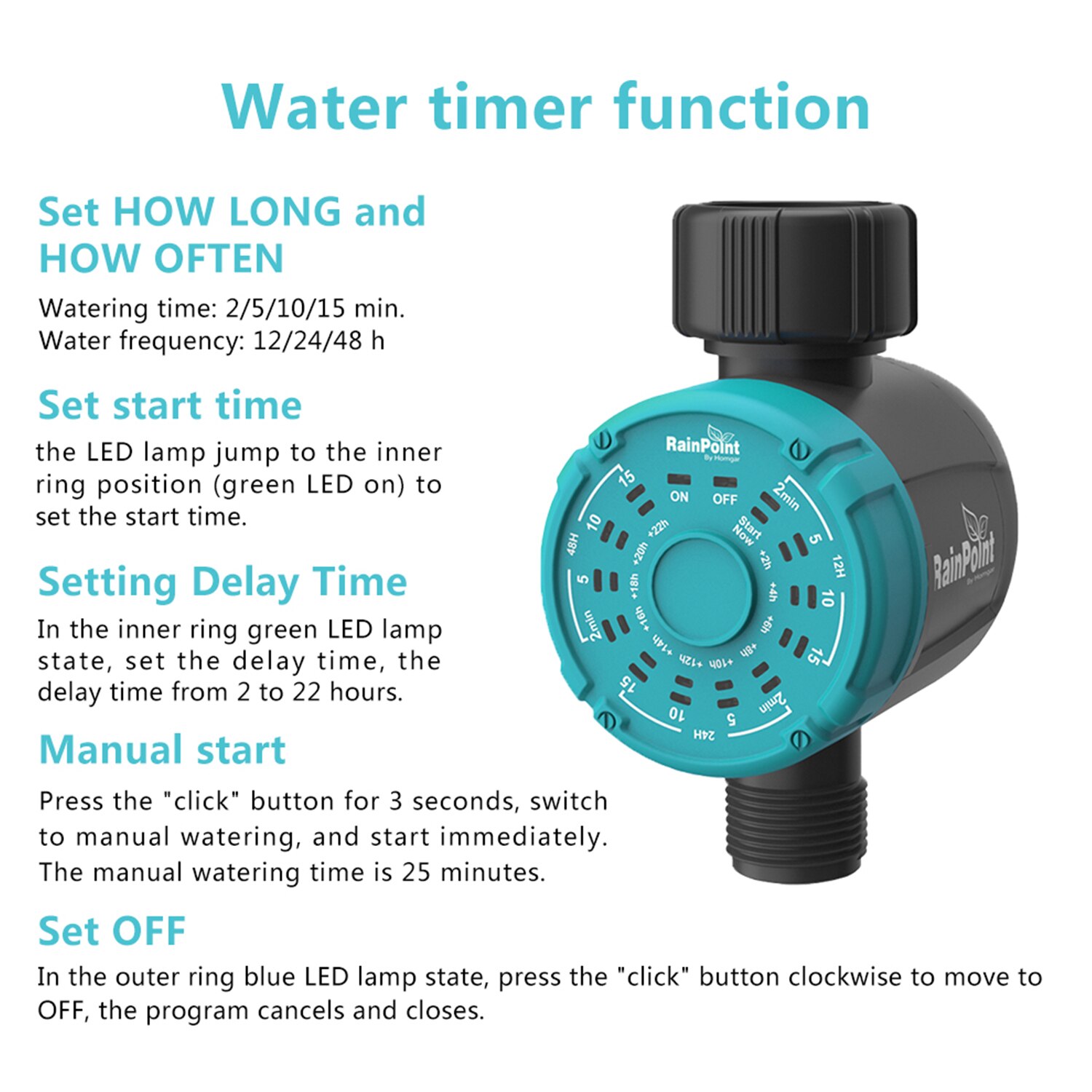 Watering Timer Controller Garden Watering System Electronic Programmable Automatic Watering Waterproof Water Timer