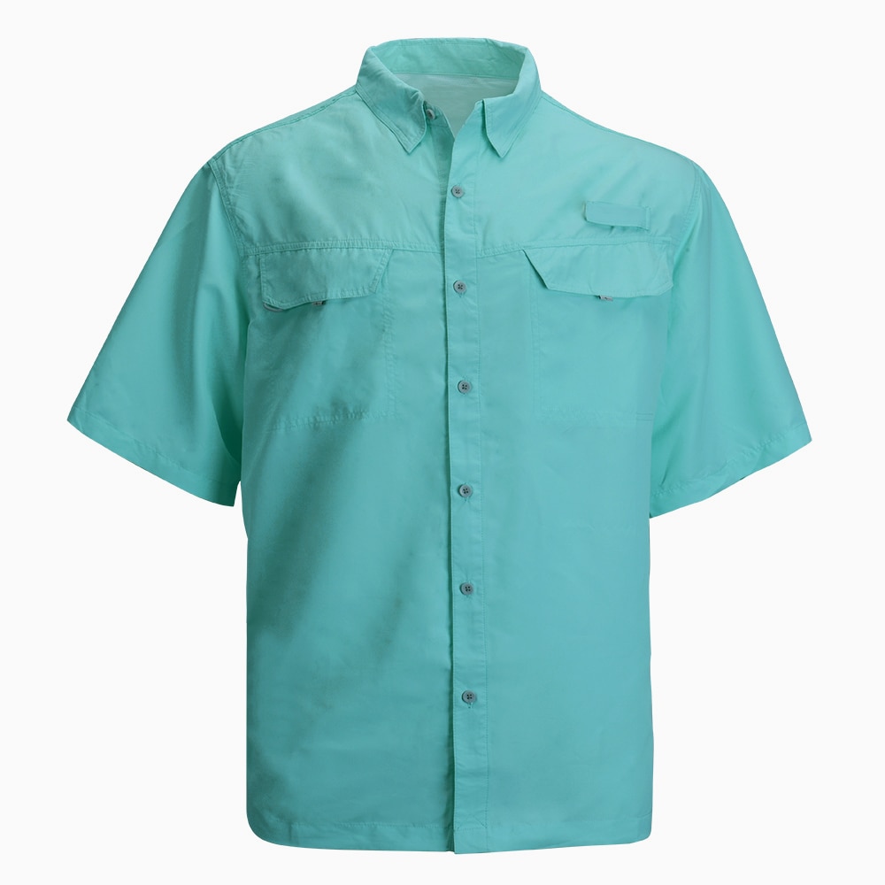 Herr fiskeskjorta sport kortärmad skjorta fiskekläder herr vandringsskjortor snabbtorkande 40 skjorta plus usa storlek 3xl camisa