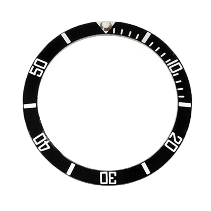 Bisel de plástico para reloj, 4 colores, 38mm de escala, anillo de inserción exterior, Kit de herramientas de reparación de reloj de pulsera, bisel de joyería, caja de relojes: Black