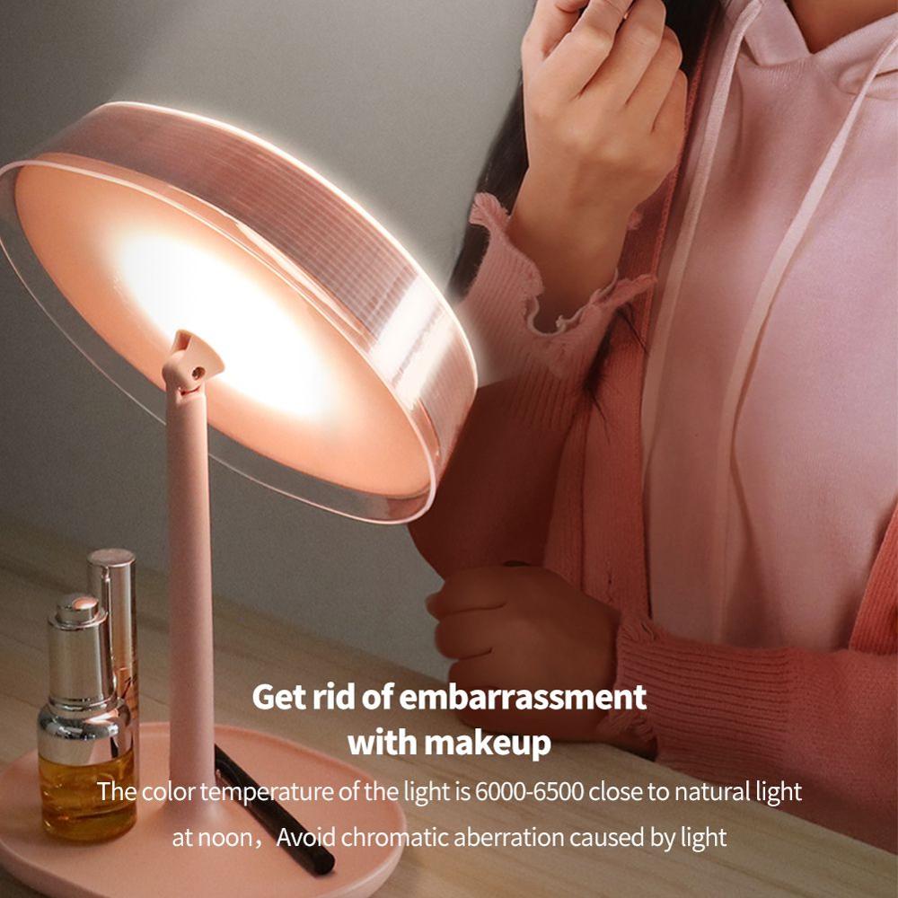 Portugal LED espelho de maquiagem 180 ° giratório de três velocidades de brilho ajustável toque espelho de beleza espelho de maquiagem de mesa portátil para selfie maquiagem luz de preenchimento luz espelho maquiagem